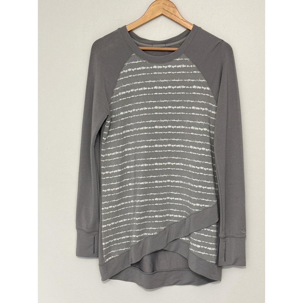Cuddl Duds Striped Ultra Soft Comfort Tulip Hem Tunic Top Womens M Casual